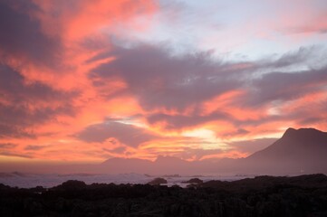 Fototapeta premium sunset over the mountains