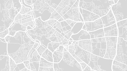 White and light grey Rome city area vector background map, streets and water cartography illustration.