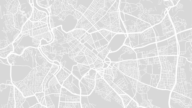 White and light grey Rome city area vector background map, streets and water cartography illustration.