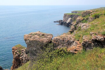 Rocky coast and sea in the Yaylata Reserve (Bulgaria)