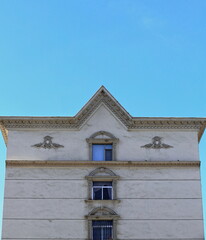 Obraz premium Towerlike-mock Venetian style house-flat and front gable combination roof. Zhangye-Gansu-China-1320