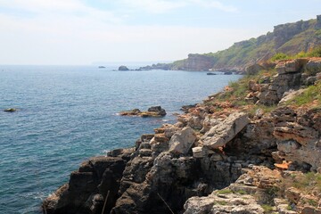 Rocky coast and sea in the Yaylata Reserve (Bulgaria)