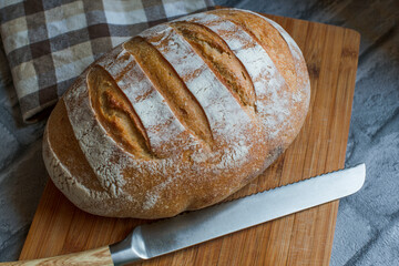 Fresh bread on the table