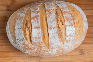 Fresh bread on the table