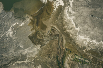 Power plant waste landfill aerial view