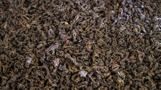Tea leaves close up rotation 4K