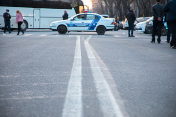 police car on the street