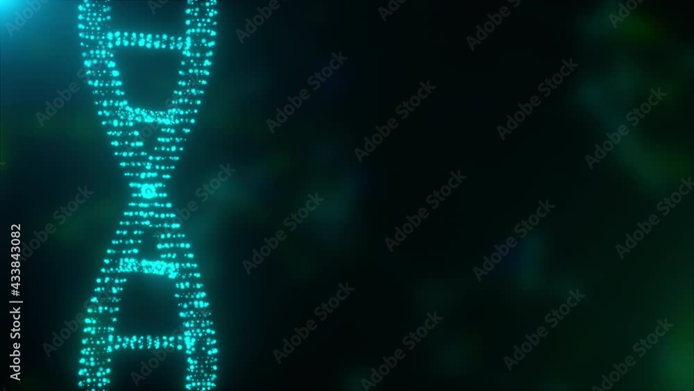 Poster molecular 3d render connection in wriggling genetic chromosome. connected strands of genome with shi