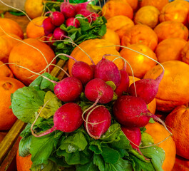 Fruits and vegetables  in the market at Olhao, Portugal