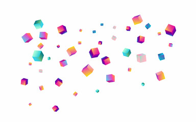 Holographic Polygon Vector White Background.