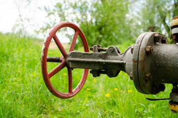 Red steering wheel of valve