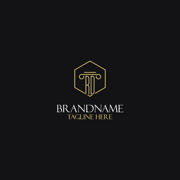 RD monogram initials design for legal, lawyer, attorney and law firm logo