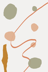 Nude Feminine Set Vector Memphis Background.