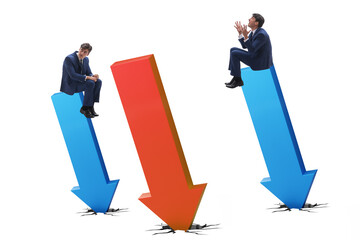 Businessman in economic crisis concept