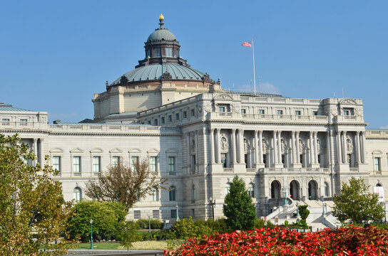 library of congress building in autumn season - Washington dc united states