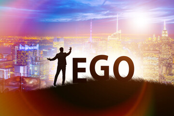 Concept of ego with businessman