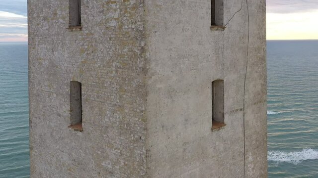 Drone Rising Up The Rubjerg Knude Lighthouse