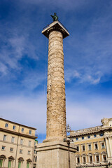 Trajan's Column, a column for Roman emperor Trajan's victory in Rome, Italy