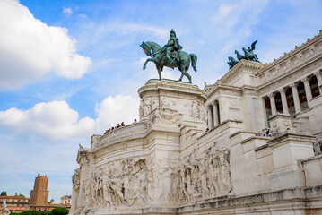 Fototapeta premium Victor Emmanuel II Monument (Altar of the Fatherland), built in honor of the first king of Italy, in Rome, Italy