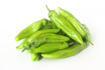 green peppers isolated on white background