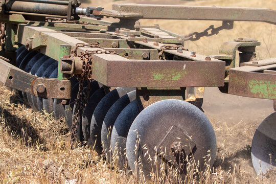 Dozer Discs on Tractor, California Tractor Discing