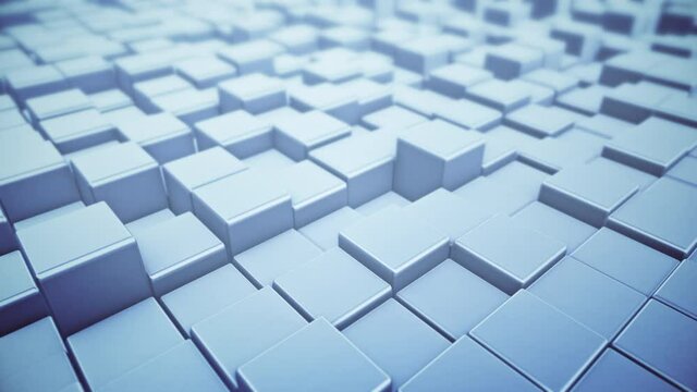 Seamless Looping Abstract Blue Cubes 4k Background	