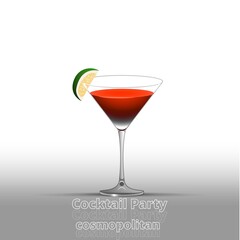 Clean Realistic Alcoholic Cocktail Vector illustration for Party in the club.