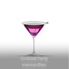 Clean Realistic Alcoholic Cocktail Vector illustration for Party in the club