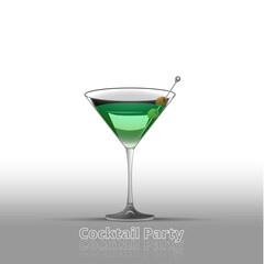 Clean Realistic Alcoholic Cocktail Vector illustration for Party in the club.