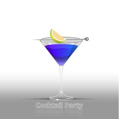 Clean Realistic Alcoholic Cocktail Vector illustration for Party in the club.