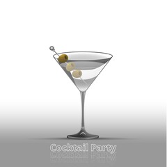 Clean Realistic Alcoholic Cocktail Vector illustration for Party in the club.