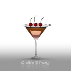 Clean Realistic Alcoholic Cocktail Vector illustration for Party in the club
