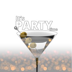 Clean Realistic Alcoholic Cocktail Vector illustration for Party in the club.