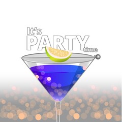 Clean Realistic Alcoholic Cocktail Vector illustration for Party in the club.