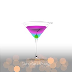 Clean Realistic Alcoholic Cocktail Vector illustration for Party in the club