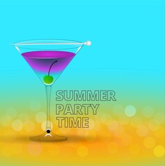 Clean Realistic Alcoholic Cocktail Vector illustration for Party in the club