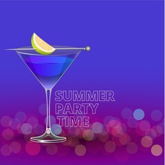 Clean Realistic Alcoholic Cocktail Vector illustration for Party in the club.