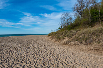 Beachfront along Lake Michigan in Indiana Dunes State Park