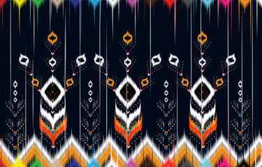 Ikat geometric folklore ornament. Tribal ethnic vector texture. 
Seamless striped pattern in Aztec style. Figure tribal embroidery. 
Indian, Scandinavian, Gyp
sy, Mexican, folk pattern.
