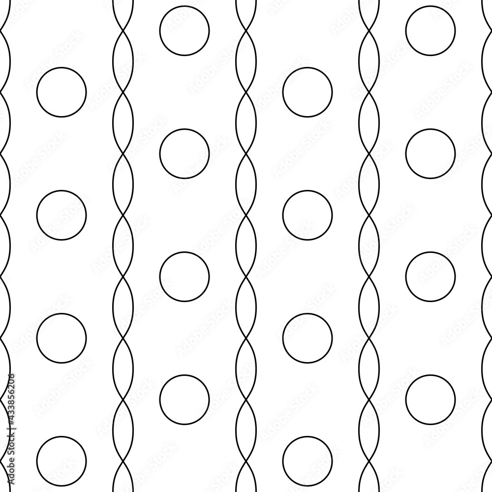 Aufkleber circles and double seam pattern. vector seamless and simple pattern.