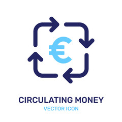 Money euro transfer icon. Money convert sign vector illustration.
