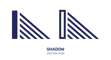 Shadow from concrete wall icon vector.