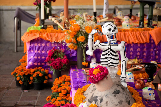 Decoration for Dia de los Muertos in Mexico City
