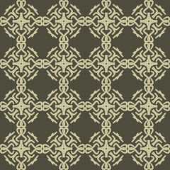 green brown olive mandala art seamless pattern floral creative design background vector illustration