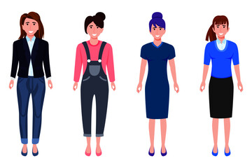 Obraz premium Young happy businesswoman character swearing beautiful outfit standing posing with cheerful expression