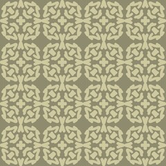 Obraz premium green brown olive mandala art seamless pattern floral creative design background vector illustration