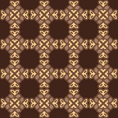 brown mandala art seamless pattern floral creative design background vector illustration