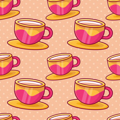 coffee latte seamless pattern vector illustration 