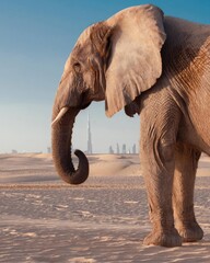 elephant in the desert