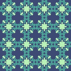 green blue turquoise aqua menthe mandala art seamless pattern floral creative design background vector illustration